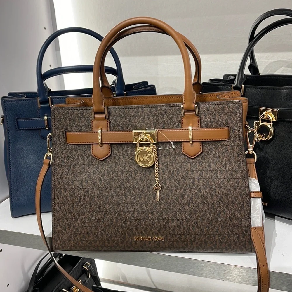Michael Kors Hamilton Meidum Satchel Shoulder Crossbody  Brown